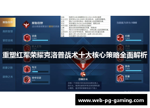 重塑红军荣耀克洛普战术十大核心策略全面解析